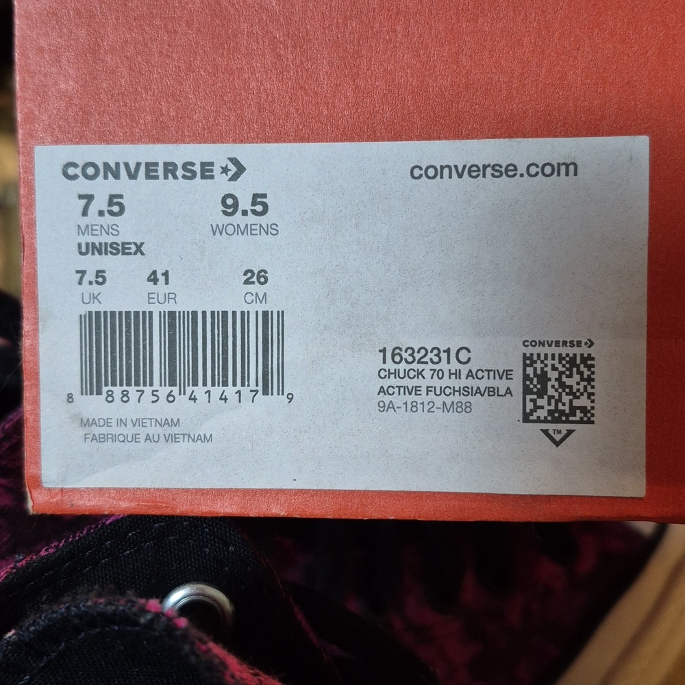 Converse Chuck 70 HiCamo Denim Active Fuchsia Sneakers Unisex M-7.5/W-9.5 - Picture 11 of 11